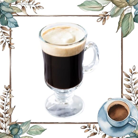 Set Of Glass Irish Coffee Hot / Cold Footed Clear Mug & Emerald City Green Spoon - Picture 2 of 13